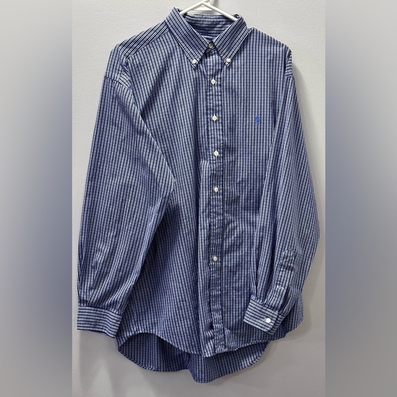 ๐Ralph Lauren Polo Button-Up Shirt - Menโs Large, Blue Plaid ๐ - Picture 3 of 10